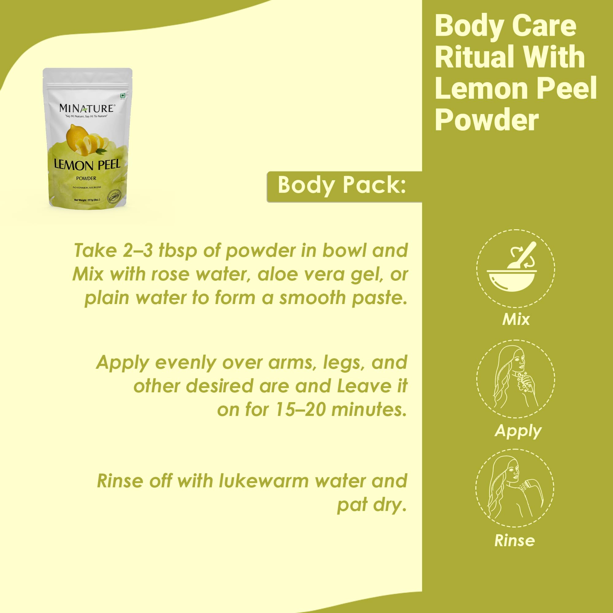 Lemon Peel (Citrus Limon) Powder by mi nature| 100% Pure and Natural | 227g,(8oz), (1/2 lb) | Vegan | Non-GMO | For Skin care | Used for Soap making | Stimulate hair growth - Image 6