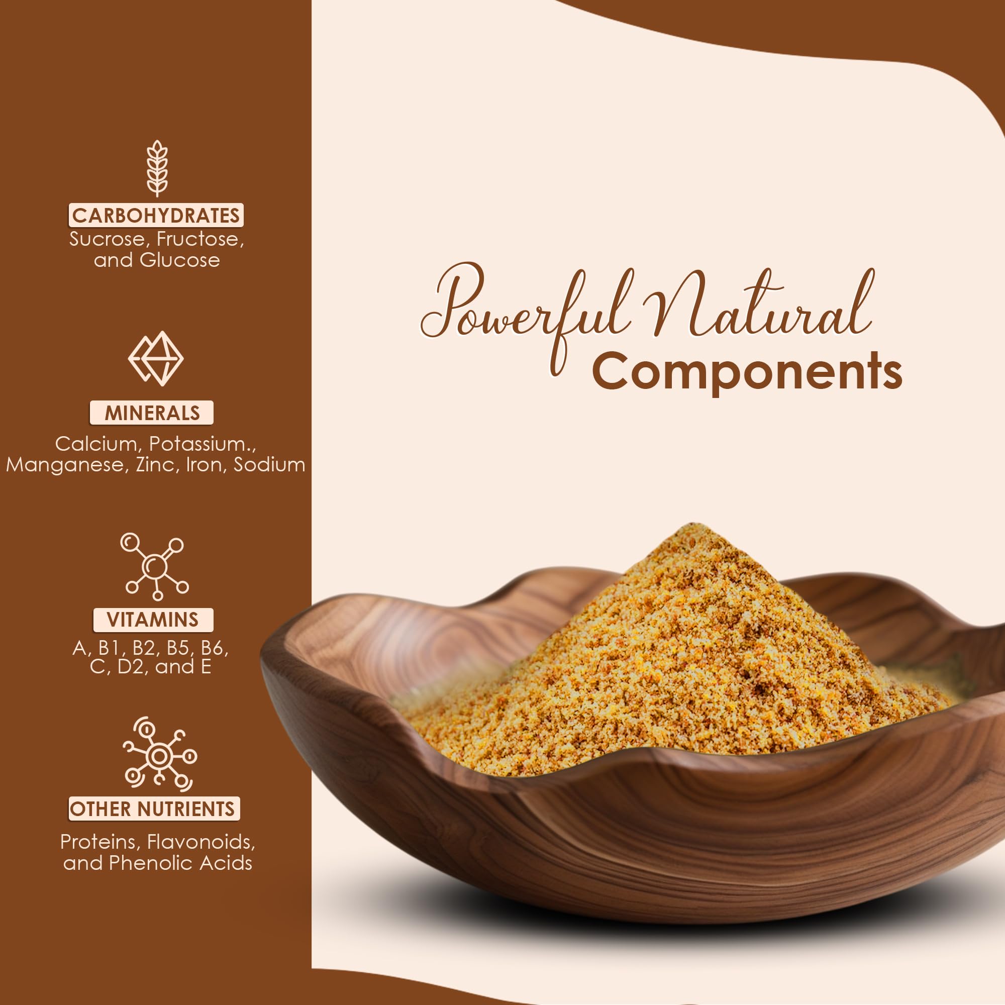 Mi Nature Jaggery Powder | Pure & unrefined Farm Fresh Sugarcane Gur/Gud |Rich in Vitamins & Minerals |Natural Sweetener & Sugar Substitute| No additive & Preservative |250g(8.81oz) - Image 3