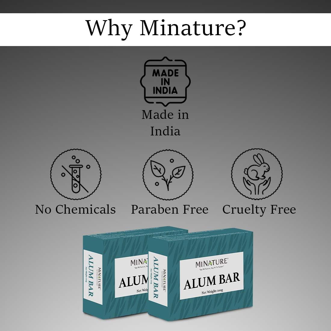 Mi Nature Pure Alum Bar 2 pack (100g*2) |Natural Phitkari Block |Potassium Alum Stone |Shaving Bar |Skin Astringent |Water Clarifier |Odor Control - Image 9