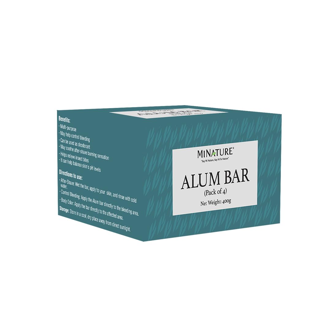 Mi Nature Pure Alum Bar Pack of 4(100g*4)|Natural Phitkari Block |Potassium Alum Stone |Shaving Bar |Skin Astringent |Water Clarifier |Odor Control - Image 3