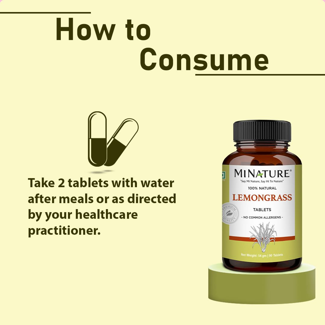 minature Lemongrass Tablets (Cymbopogon) | Made with 100% Pure Lemongrass Powder | 90 Veg Tablets - Image 4
