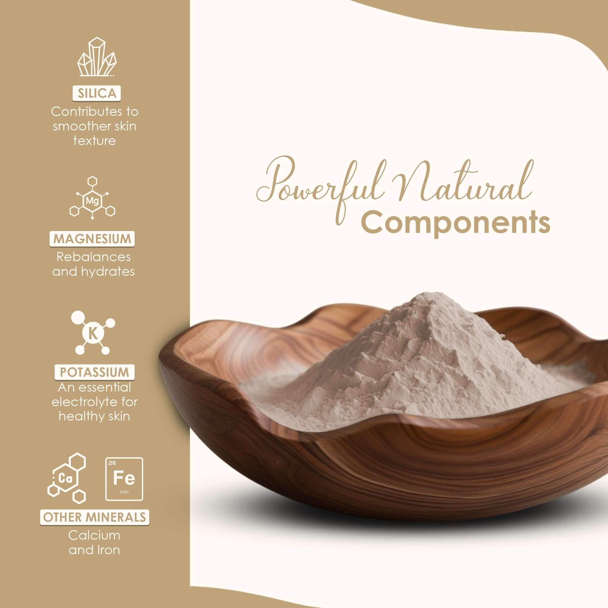 minature Moroccan Rhassoul Nude (Ghassoul) Clay Powder 227g (8oz) |Premium Face Mask & Hair Cleanser | DIY Cosmetics |Skin & Hair Care - Image 4