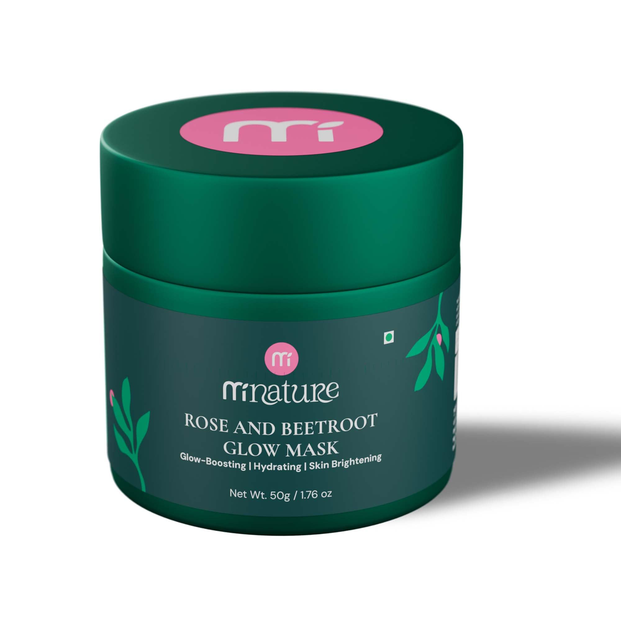 minature Rose & Beetroot Glow Mask — 50g Face Pack with Rose Petal, Beetroot Water Extract+ Gentle AHAs & Hyaluronic Acid- Hydrating & Exfoliating - Image 8